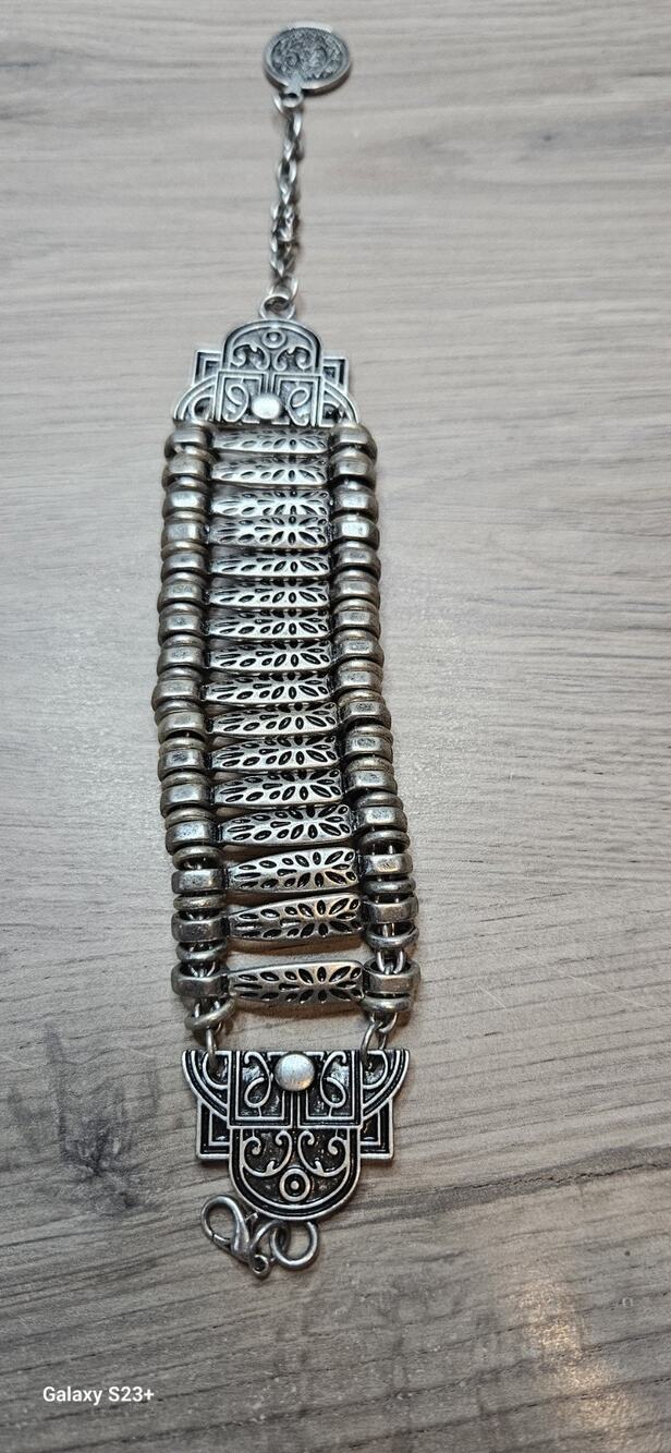 Vintage Ottoman Turkish Melmed V10 Para Metal Coin Bracelet Lobster Clasp